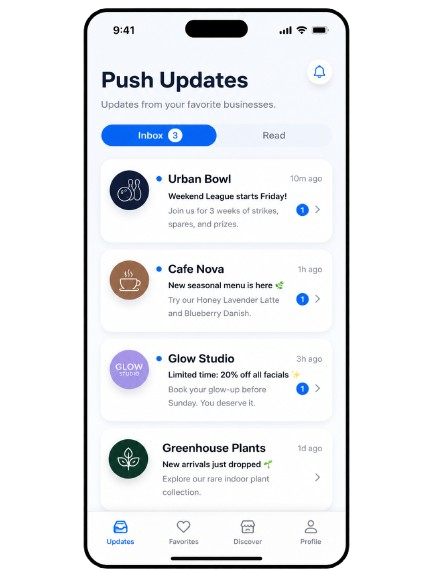 Updates and messages