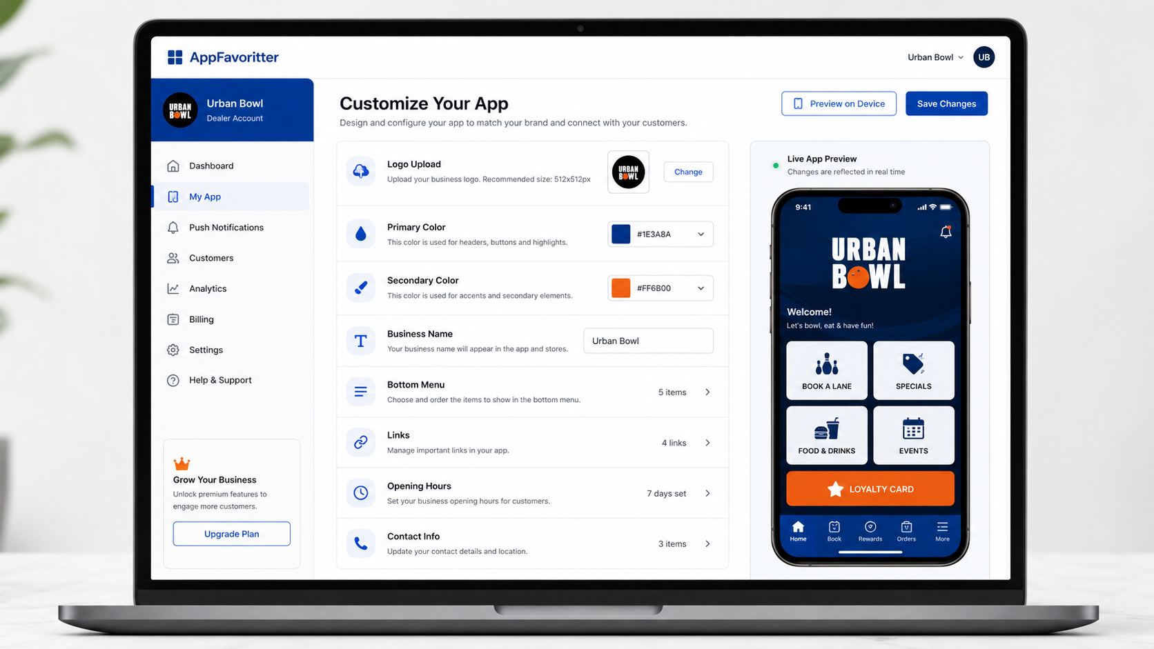Branded app experience